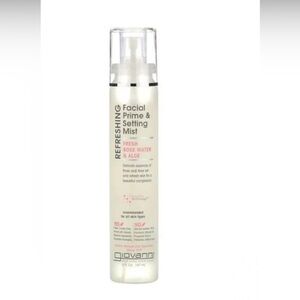 Giovanni calming Facial Prime & Setting Mist Spray Dewy Finish Rose Water Aloe